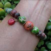 Colorful sea sediment jasper bracelet